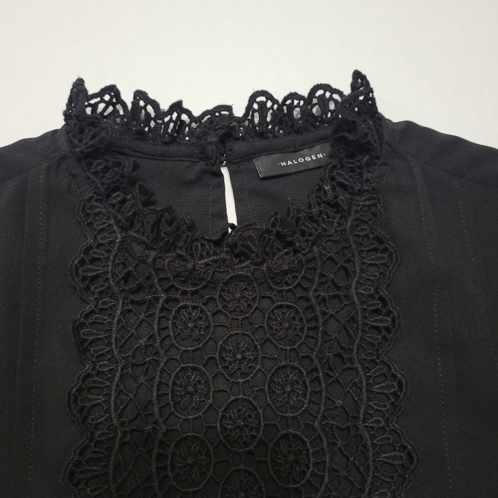 HALOGEN black long sleeve top sz xs